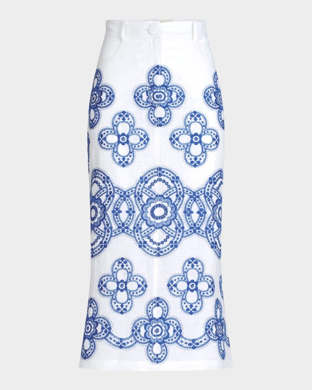 Layan Embroidered Midi Skirt